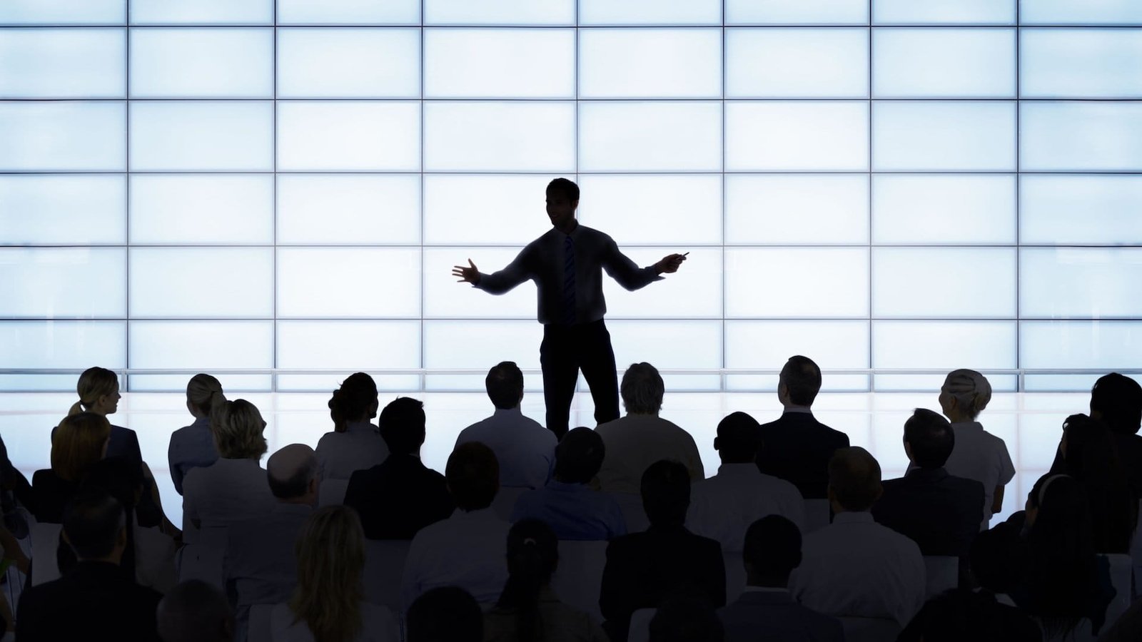 Silhouette Speaker on Stage