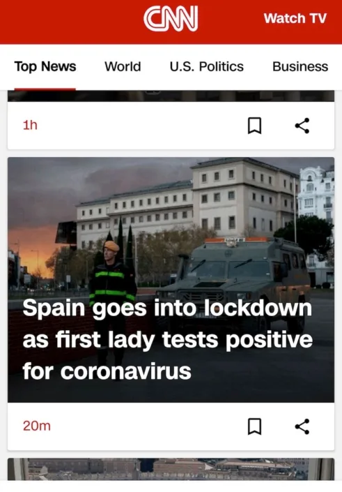Covid-19-20200316-081659 CNN Spain goes into lockdown, tests positive for coronavirus, COVID-19