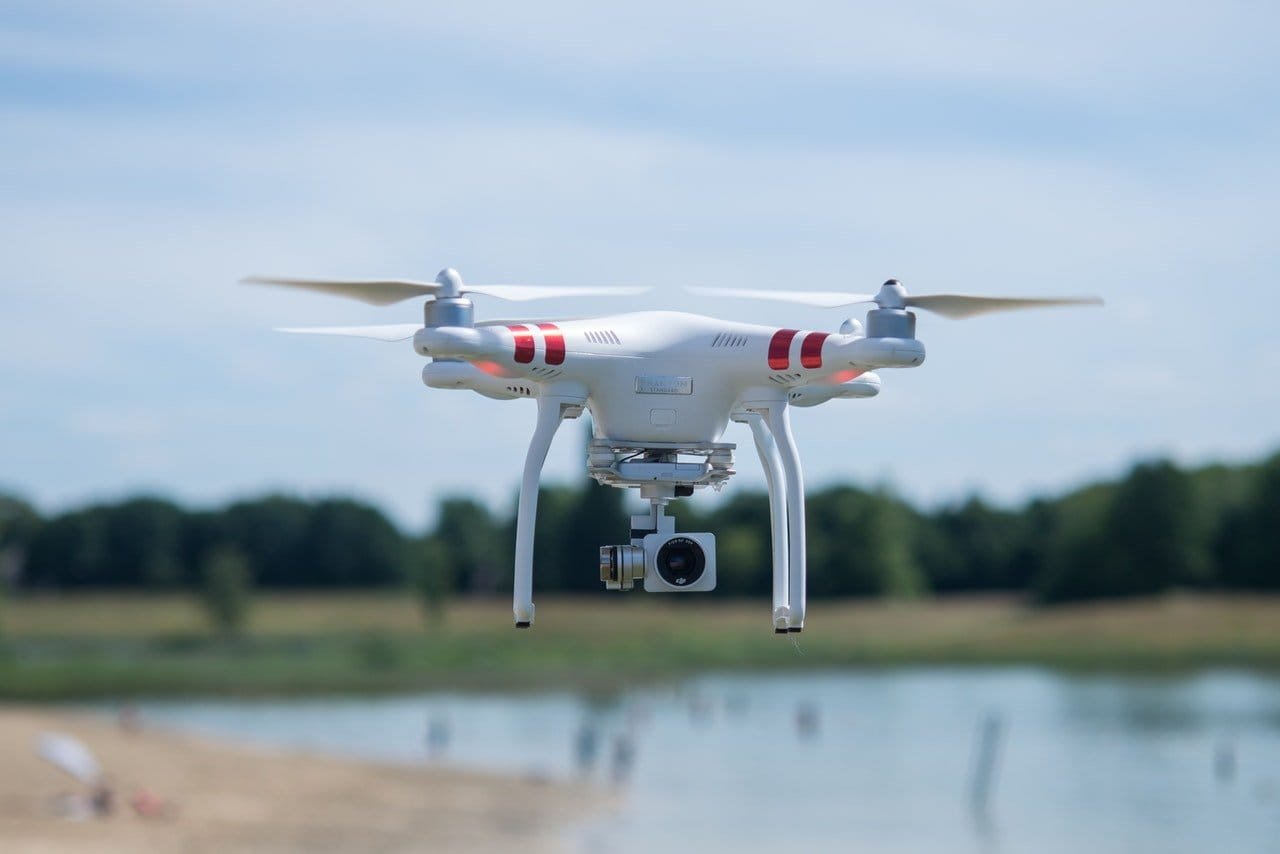 Aerial Drone Over Lake
