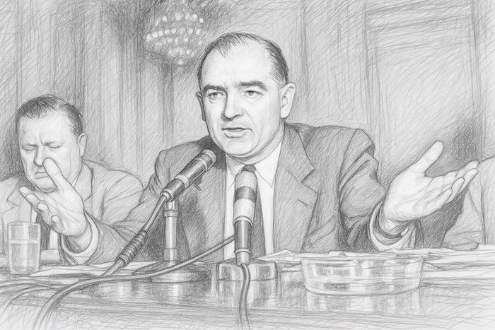 Pencil drawing of Joseph McCarthy
